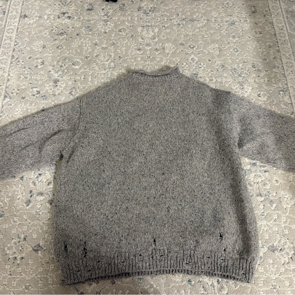 Acne Studios Gray Sweater with Colorful Flower Patterns - Picture 3 of 5